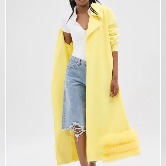 MIMOSA TULLE TRIM TRENCH - M - Picture 4 of 10